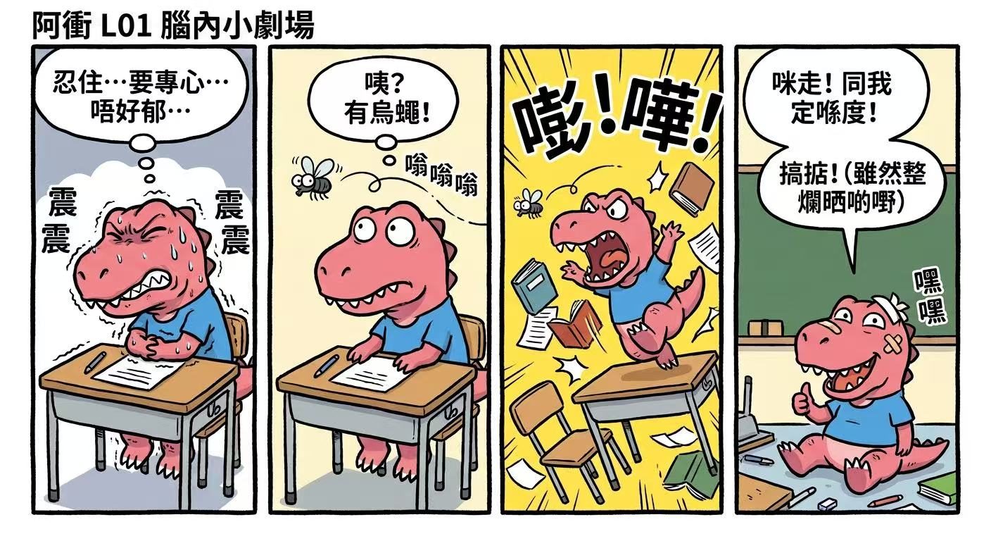 阿衝 L01 腦內小劇場 — ADHD 四格漫畫