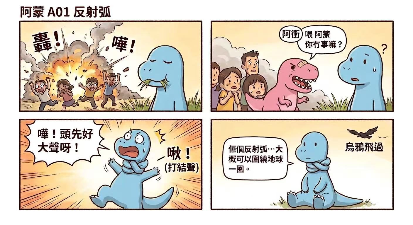 阿蒙 A01 反射弧 — 四格漫畫